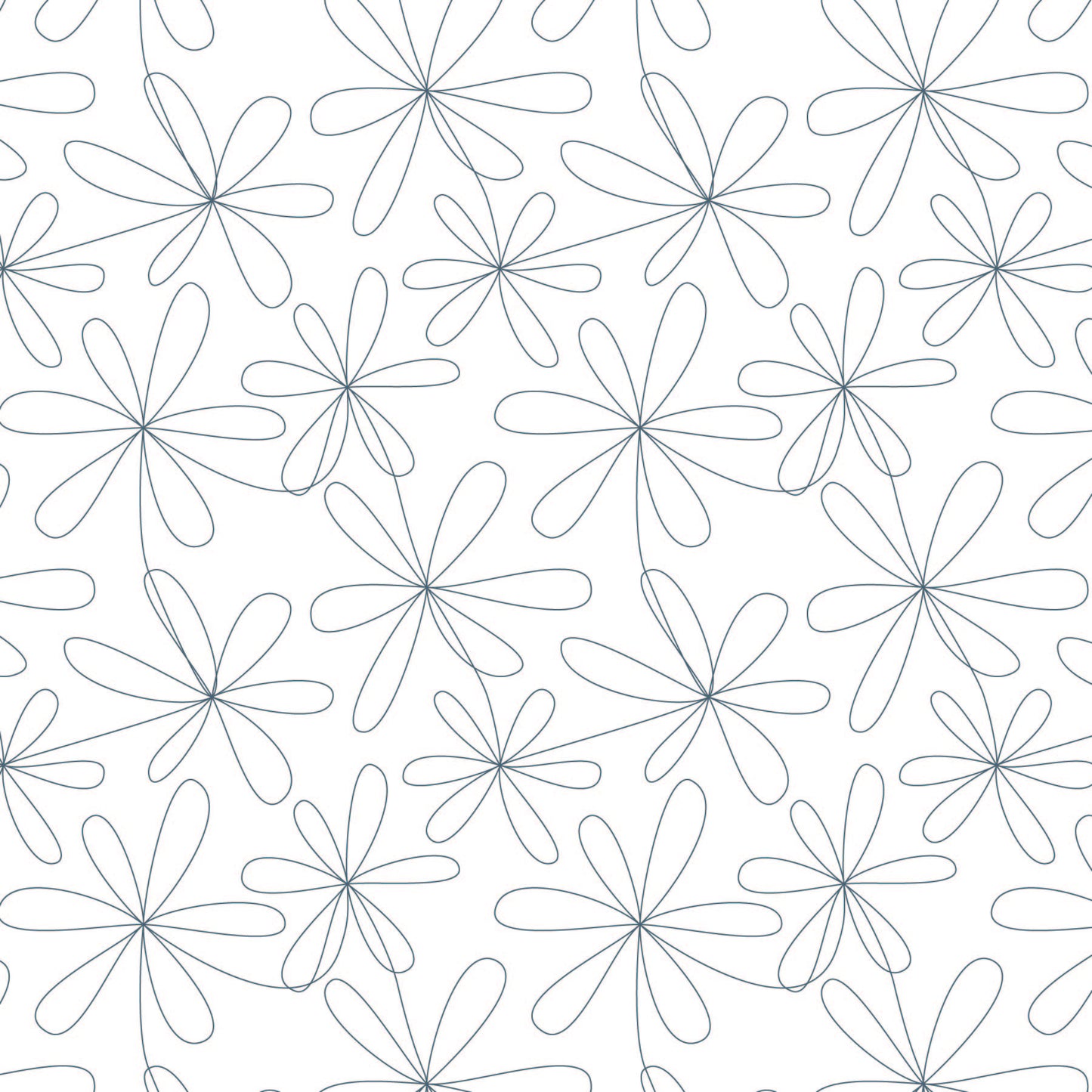 Digital longarm quilting pantograph. 6 Petal flower