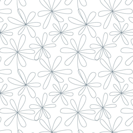 Digital longarm quilting pantograph. 6 Petal flower